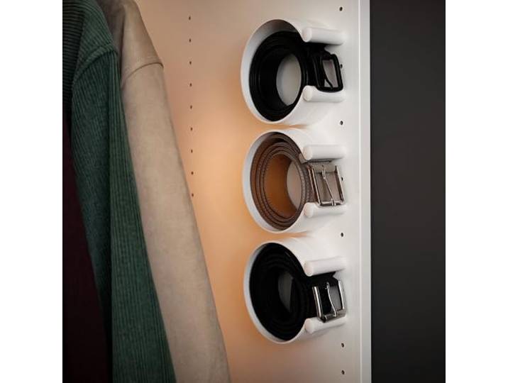 ease-c Riem Organizer Wit voor IKEA Pax Kledingkast\, Riemvak in de kast\, Riem- en stropdashouder\, ruimtebesparende garderobe organiseren\, Riemhouder\, ease-c