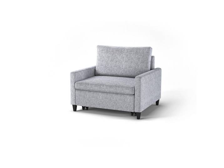 Mid.you Schlafsessel Sydney, Grau, Holz, Metall, 95x89.5x103.5 cm, Made in EU, Liegefunktion, Wohnzimmer, Sofas & Couches, Schlafsofas, Schlafsofas mit Bettkasten