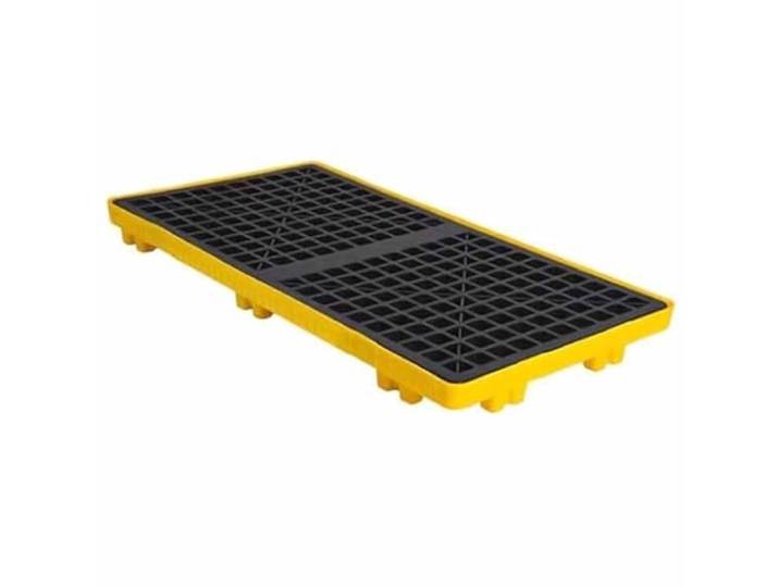 Gelb-schwarze, modulare Palette zur Auffangwanne for verschüttete Flüssigkeiten mit Gabelstaplertaschen, Tablett aus Polyethylen, 1 Stück(120x60x10cm)