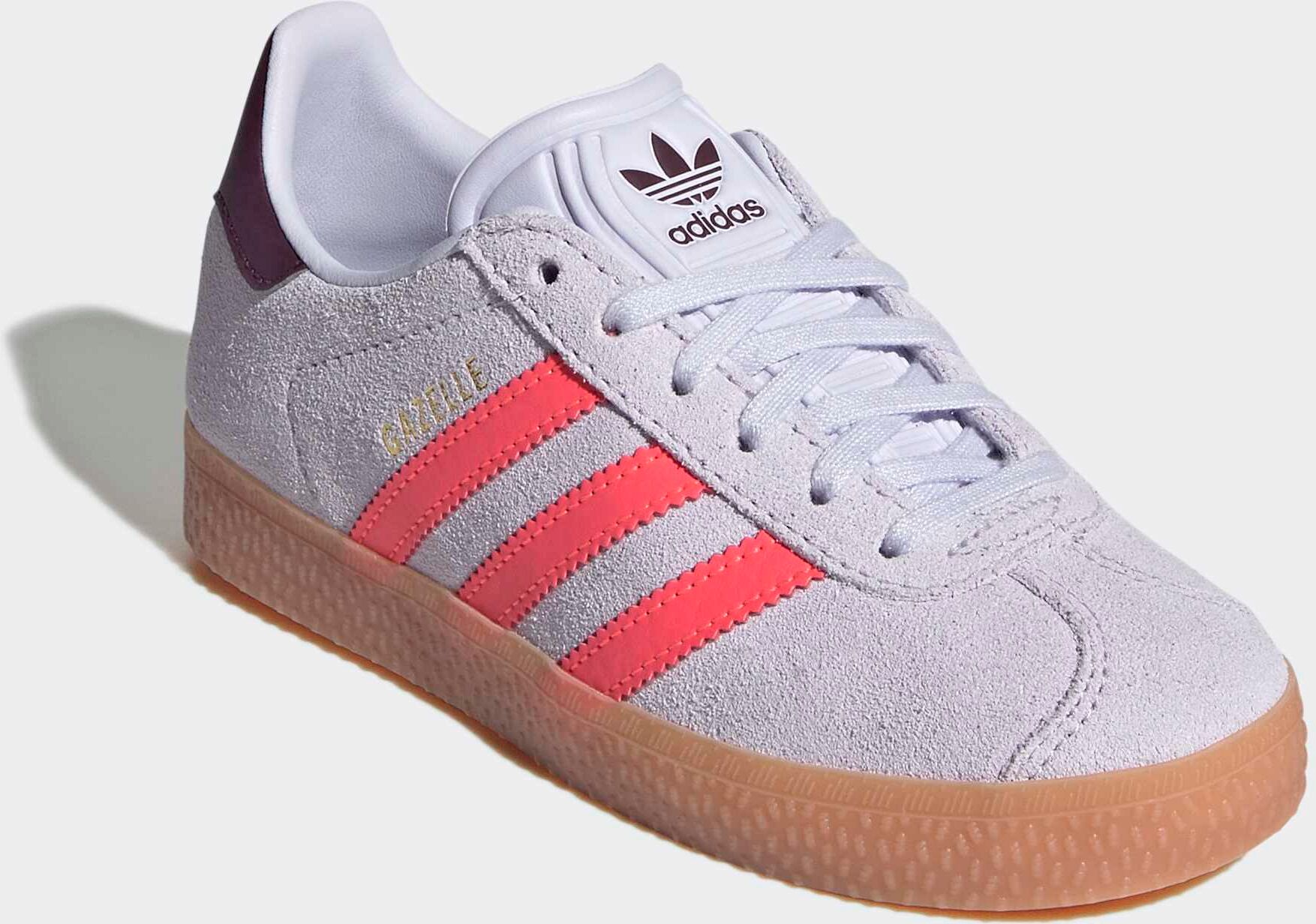 Sneaker ADIDAS ORIGINALS "GAZELLE", Kinder, Gr. 34, pink (frozen lila, solar turbo, maroon), Leder, Synthetik, Schuhe Sneaker, pour enfants frozen lila, solar turbo, maroon 34