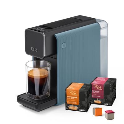 Tchibo Qbo ONE Premium Kapselmaschine inkl. 16 Qbo Kaffeekapseln, Misty Blue