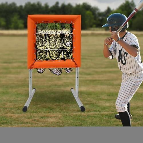 Baseball-Pitching-Netz mit Strike-Zone-Ziel und 9 Taschen für das Training im Innen- und Außenbereich, höhenverstellbar, mit Stahlrahmen für Baseball, Softball und Pickleball