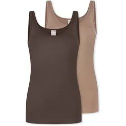 2 Schiesser Trägertops - Damen - Gr. 38 - braun