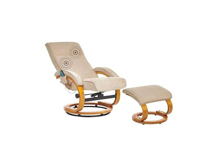 Bequemer Massagesessel mit Heizfunktion, Timer und Fußhocker beige Hero