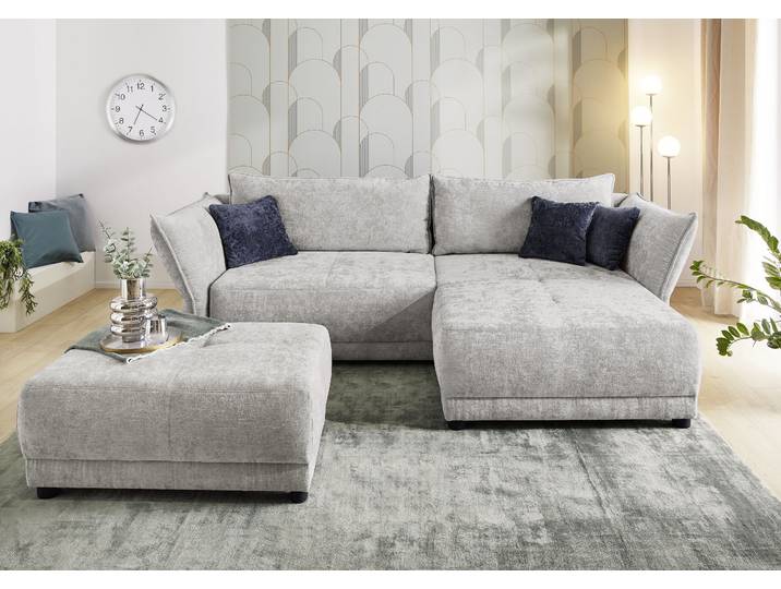 Ecksofa JOCKENHÖFER GRUPPE Loggia L-Form, B: 272 cm , grau (hellgrau), B:272cm T:111cm, Korpus: 100% Polyester;Kissen: 100% Polyester, Sofas, Ecksofa, mit flexiblem Armlehnen