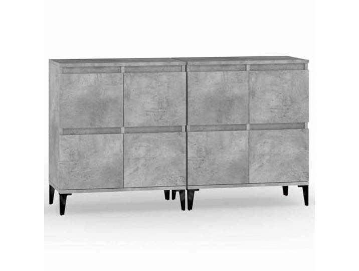 KGFHERENB Sideboard 2er Set Betongrau 60x35x70cm Holzwerkstoff Kommode Kompakter Beistellschrank im 2er-Set mit 4 Fächern für Wohnzimmer und Flur, pflegeleicht mit stabiler Abstellfläche.