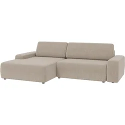ECKSOFA Lopez Beige Samt-Stoff