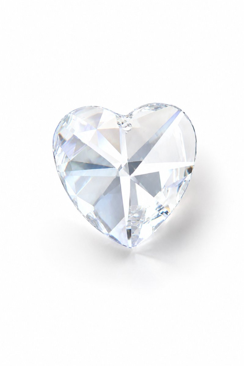 Kristallen Hart 4 x 4 cm – Helder Facetgeslepen Kristal met Regenboog Effect – Decoratie & Cadeau