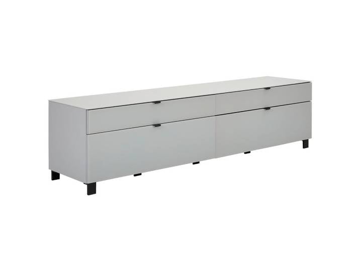 Hom`in Tv-Element, Grau, Hellgrau, Kunststoff, 2 Schublade(n) Schubladen, 219.9x57x52.5 cm, Kabeldurchlass, Wohnzimmer, TV Möbel, TV-Racks