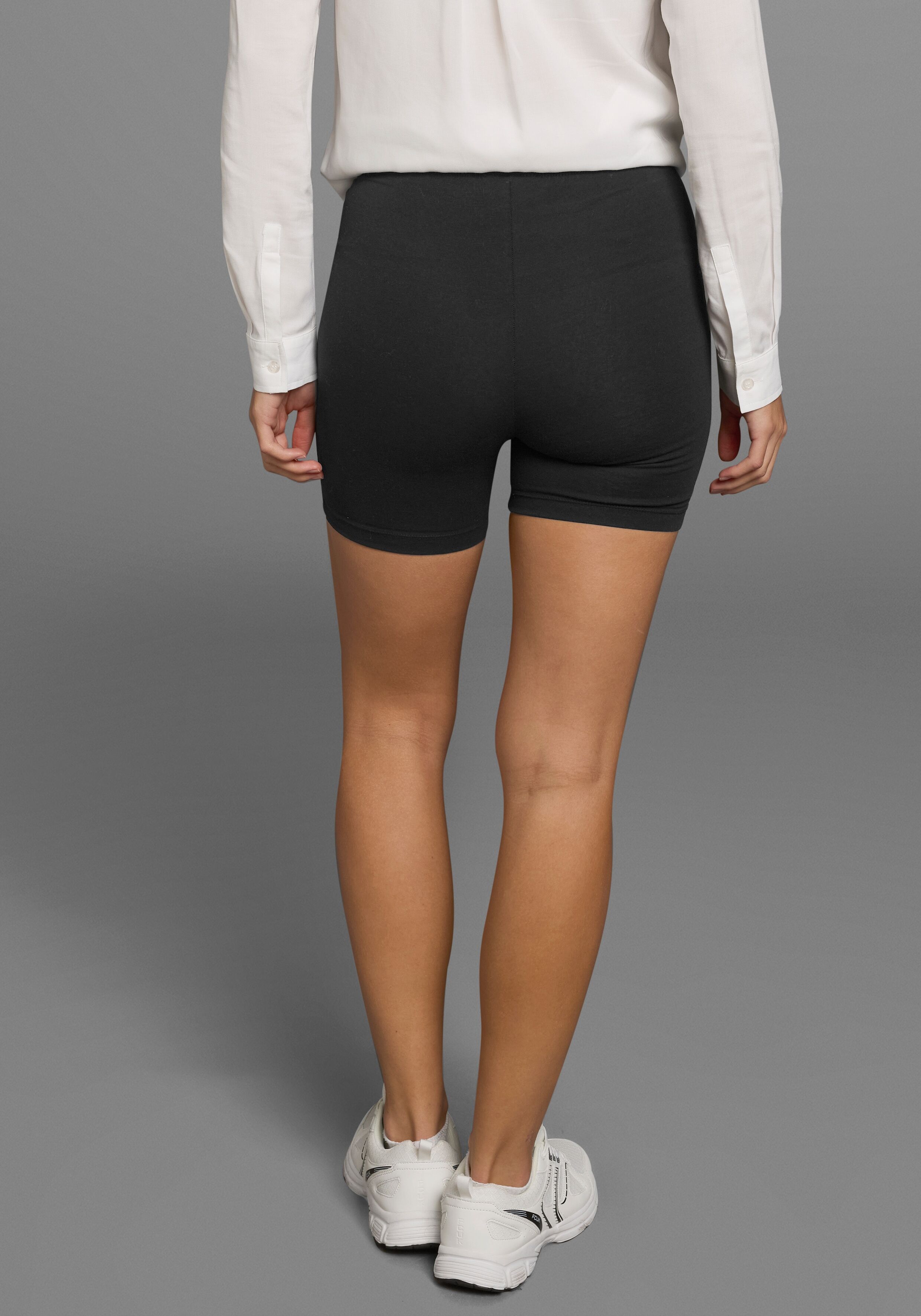 Radlerhose MELROSE, Damen, Gr. 36, N-Gr, schwarz, Jersey, Obermaterial: 95% Baumwolle, 5% Elasthan, unifarben, Basic, sehr figurbetont, Hosen Radlerhose, perfekt unter Kleidern und Röcken