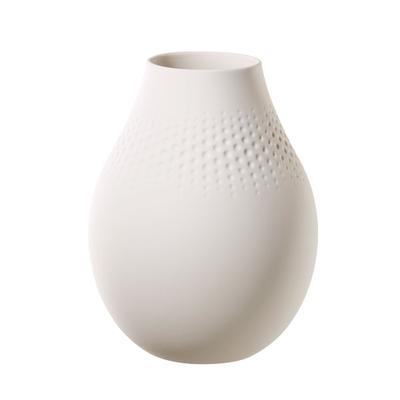 Dekovase VILLEROY & BOCH "Vase Perle Manufacture Collier 20 cm", weiß (blanc), Vasen
