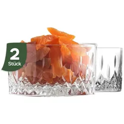 LAV Odin Glasschale, Dessertschalen aus Glas für Dessert, Snacks und Dips.,2er Set - 260 ml