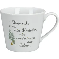 Krasilnikoff Happy Cup, Freunde sind wie Kräuter, Ø 10, Höhe 9 cm, 400 ml