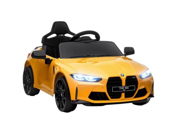 AIYAPLAY Kinder Elektroauto 12V 2,4 GHz Fernbedienung Hupe LED Gelb