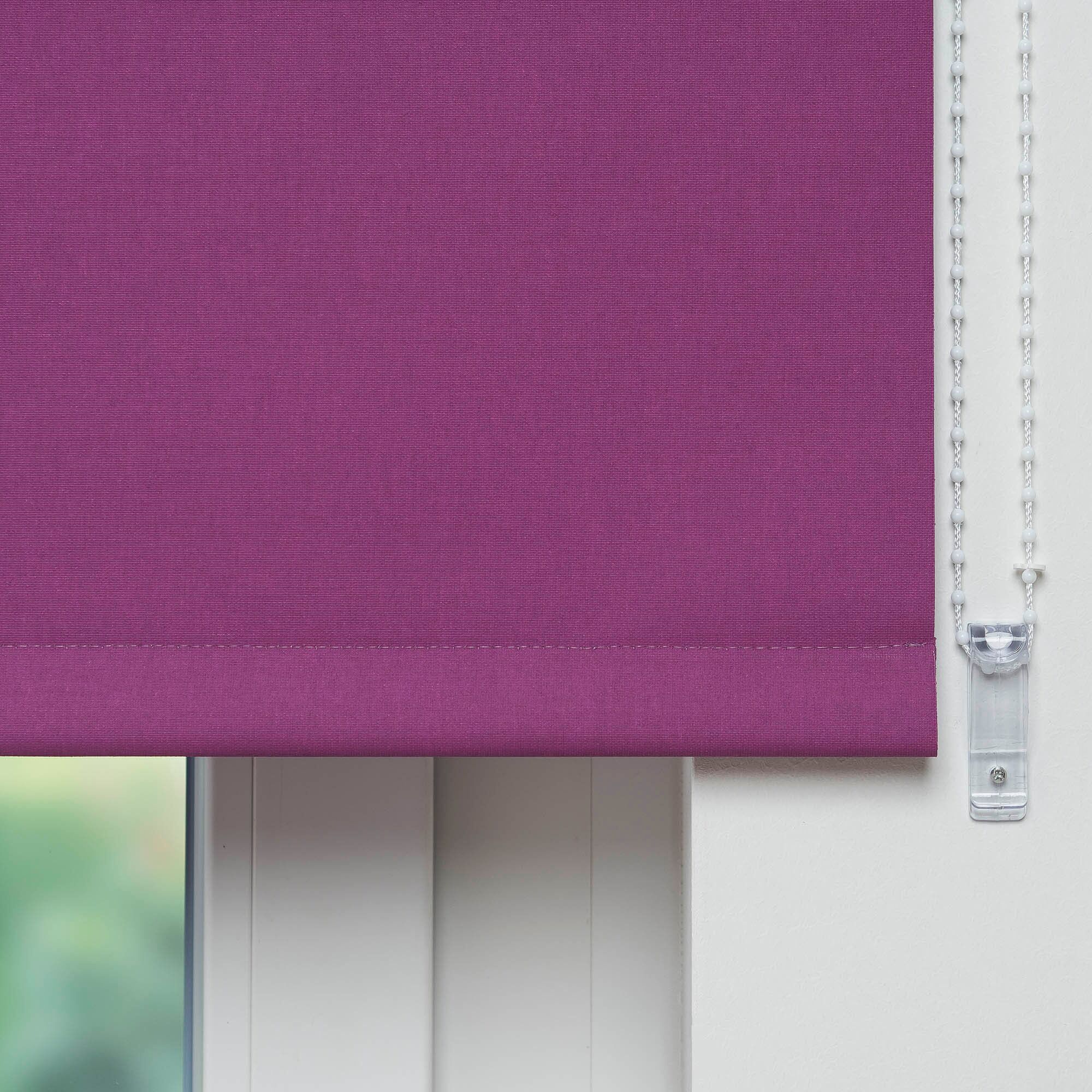 Seitenzugrollo LIEDECO "Uni" Gr. 1, lila (brombeere), B:62cm H:180cm, Polyester, Rollos, Seitenzugrollo brombeere 180cm, 62cm