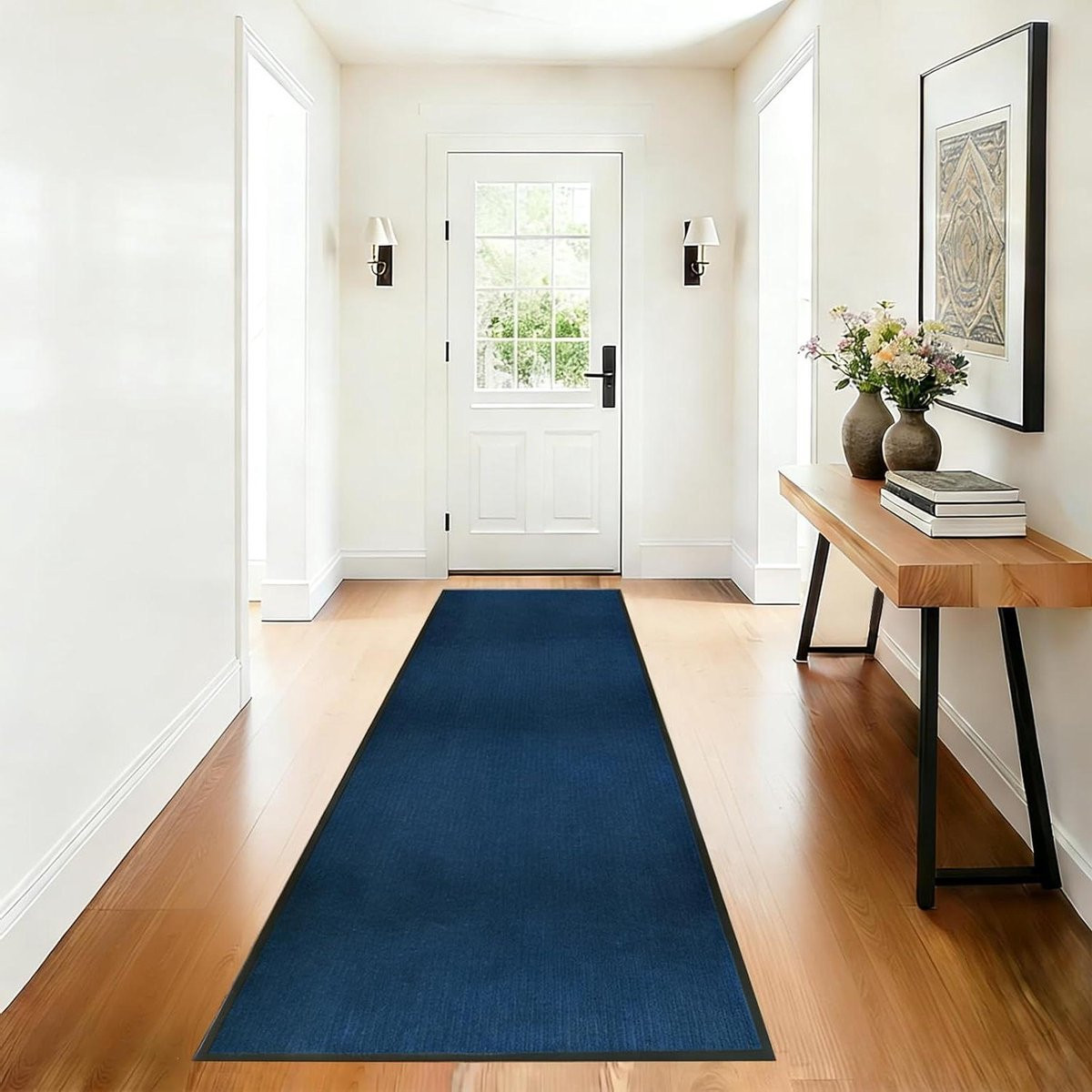 Karpet Runner Blauwe Gestreepte Vloermat voor Hal en Keuken - Breedte: 90 cm, Lengte: 300 cm