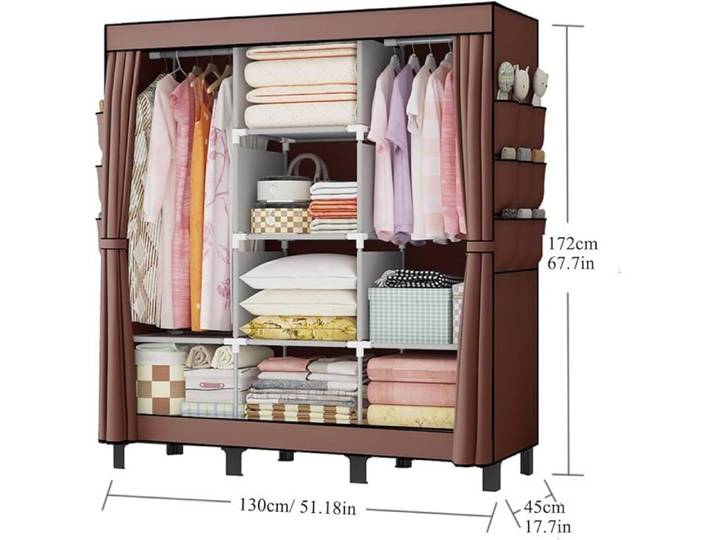 Armoire portable armoire de chambre boîte de rangement pour vêtements armoire à vêtements simple à suspendre Ca PENDERIE SOUPLE