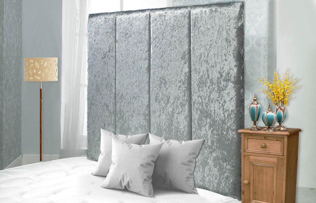 Fairmont Park Schaffer Upholstered Velvet Headboard Silver Single (3')