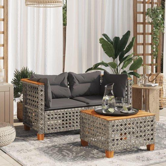 Famanu Modulare Gartenbank - Loungebank mit UV-beständigem Polyrotan - 63x63x62cm - Grau