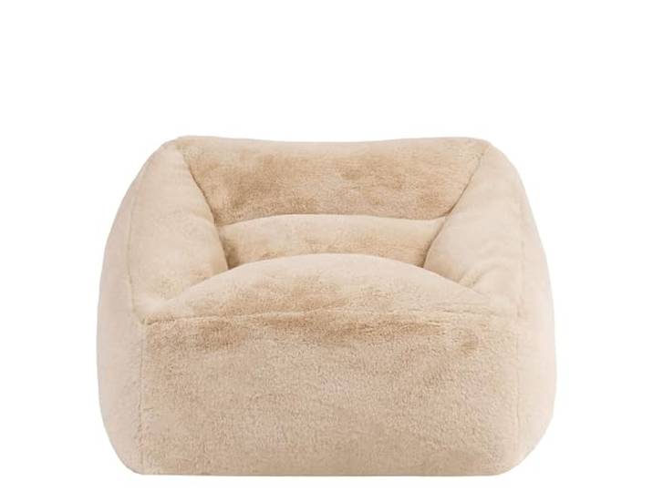 Icon Natalia Kunstfell Sitzsack Sessel mit Füllung, Beige