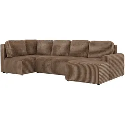 WOHNLANDSCHAFT NESSARO COR U Braun Cord - Links Seite