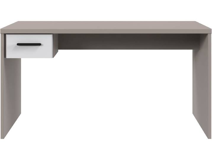 Schreibtisch WIMEX Bahamas in der Breite: 140cm, inkl. Schublade in Absatzdekor , grau (saharagrau, weiß, saharagrau, saharagrau), B:140cm H:72cm T:70cm, Tische, Schreibtisch, Passend zur Jugendzimmer-Serie Bahamas