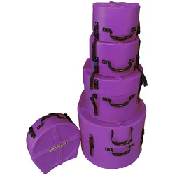 Hardcase Colored Fully Lined 22/10/12/16/14 Purple Drum Case Set - Drumcase