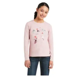 ARIAT Kindershirt Powder Ponies, Langarm, ash rose, Kindergrößen: 122