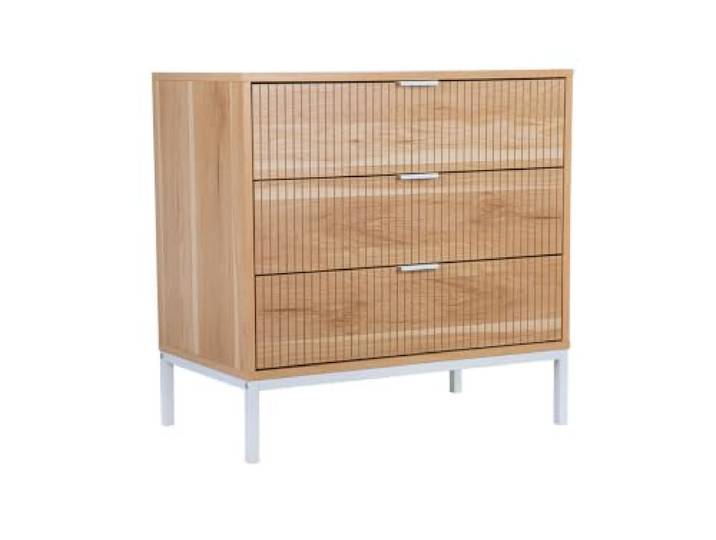 DI DEKORACJE IRYS Kommode mit geriffelten Fronten, Eiche, 70 cm