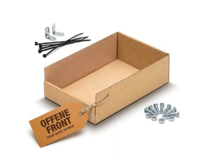 KK Verpackungen Regalkartons 300 x 200 x 100 mm 250 Stück, Wellpappe 1-wellig B-Welle Stecksystem ohne Werkzeug und Klebeband Lagerboxen für Kleinteile und Lagerregale