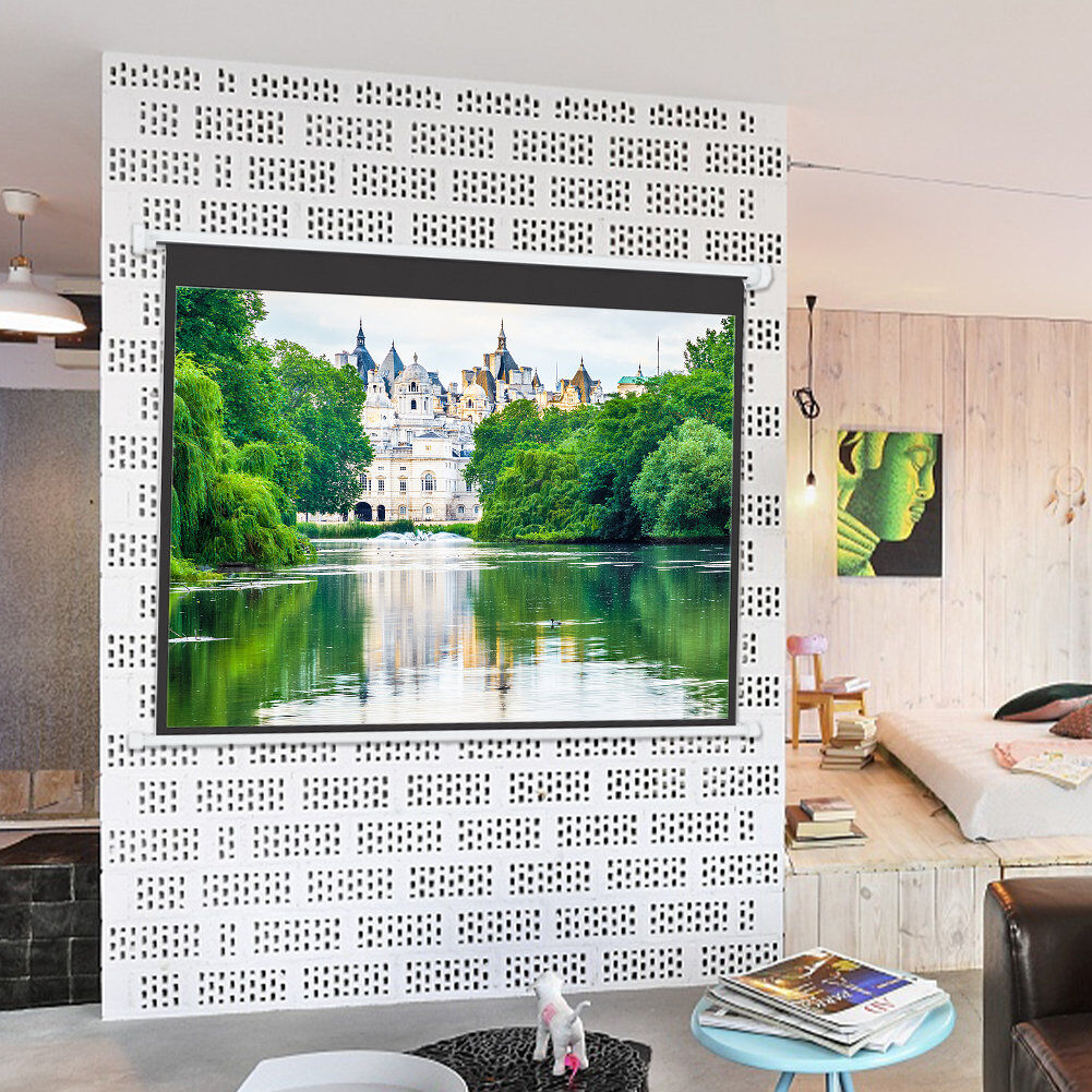 Wayfair Basics™ Electric Projector Screen Projector Screen White 183cm H x 244cm W x 13cm D