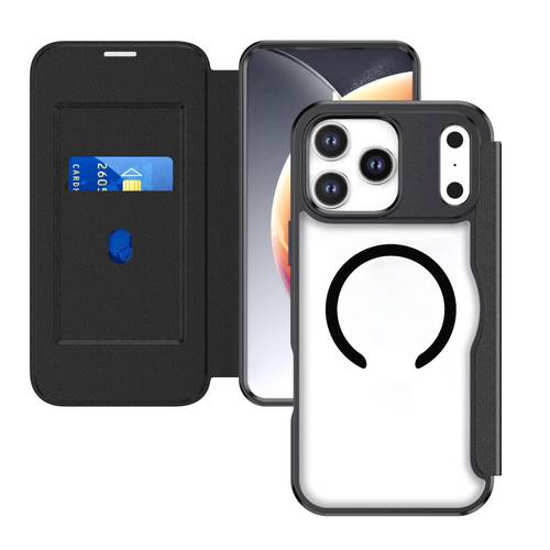4Smarts Urban Pro Flipcase Booklet Apple iPhone 18 Pro, iPhone 17 Pro Schwarz, Transparent Induktives Laden 541915