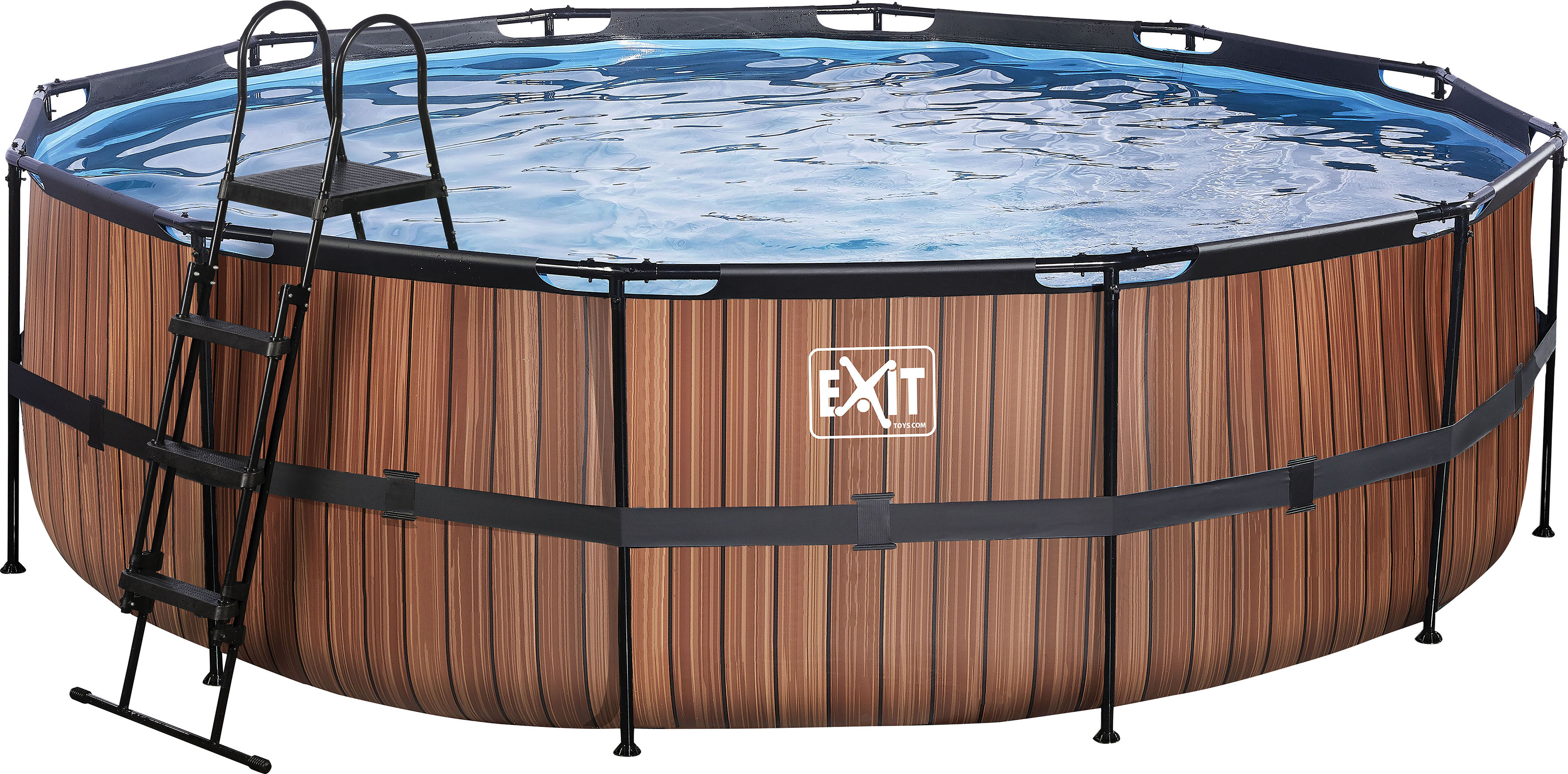 Framepool EXIT "inkl. Sicherheitsleiter", braun, H:122cm Ø:488cm, Schwimmbecken, ØxH: 488x122 cm, mit Sandfilteranlage