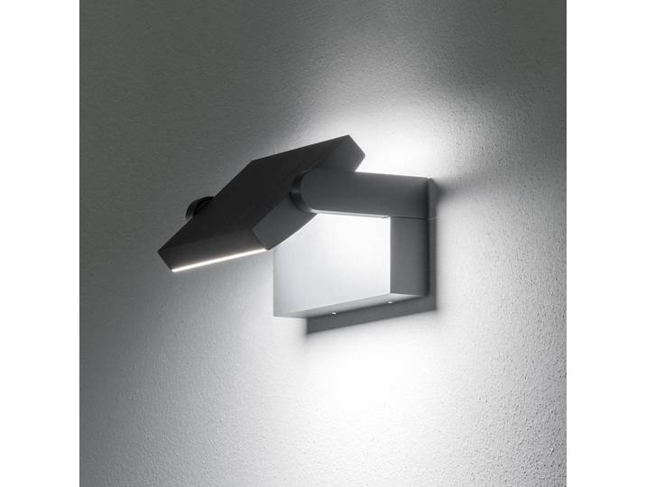 IDEAL LUX LED Außenwandleuchte Swipe, alu / grau / zink, Metall, Modern