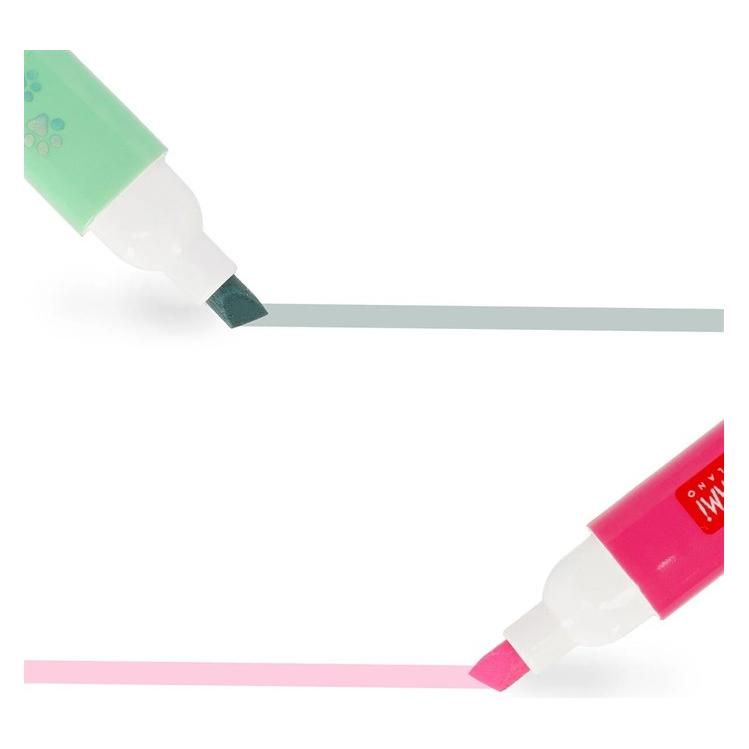 Legami Doppelspitzen-Textmarker Meow Kitty, 6-tlg., Highlighter, Stift, Leuchtmarker, MHL0002 (6x) (VMHL0002)