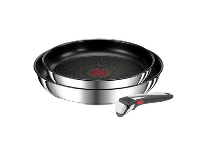 Tefal Ingenio Preference On 3-teiliges Pfannenset abnehmbarer Griff, 24/28 cm, stapelbar, platzsparend, Topfset Induktion mit Antihaftversiegelung, einfache Handhabung und Reinigung, L97493