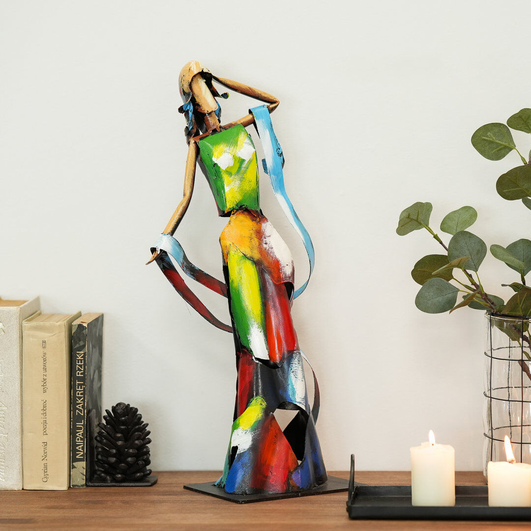Langley Street Kya Figurine / Sculpture Decorative Object Yellow/Blue/Red 51cm H X 23cm W X 13cm D