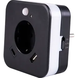 InnTec LED Nachtlicht SLED02C mit Bewegungssensor / Steckdose / USB-A / USB-C anthrazit