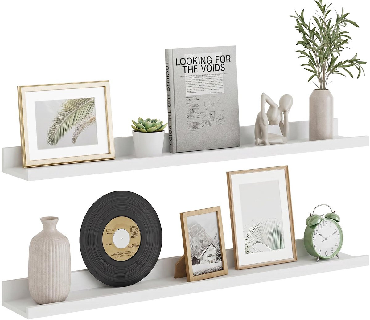 Set van 2 witte wandplanken van 80 cm voor decoratie - ShopVlot