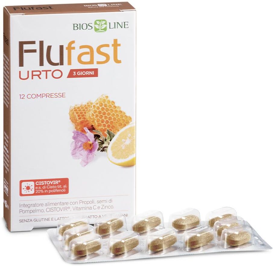 BIOS LINE SpA Flufast Apix Urto 3 Giorni 12 Compresse - Flufast Urto Integratore per Difese Immunitarie