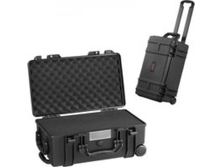VEVOR wetterfester Hartschalenkoffer Trockenboxen mit vorgeschnittenem Schaumstoff, Rollen und einziehbaren Griffen für Reisen, IP67 wasserdichtes Gehäuse für Kameras Schwarz (55 x 34 x 24 cm)
