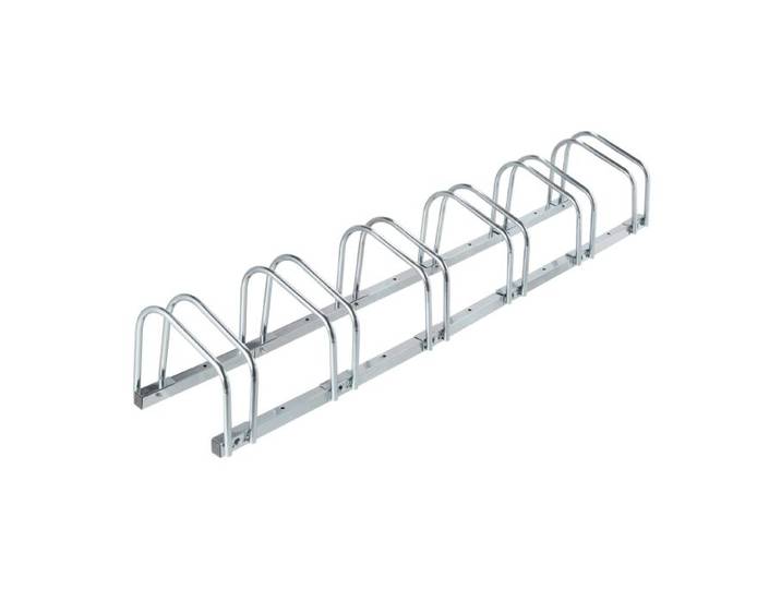 Relaxdays Silberner Fahrradständer für 6 Fahrräder