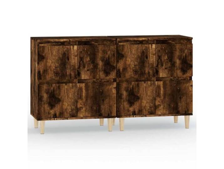 GHVBNMF Sideboard 2er Set Räuchereiche 60x35x70 cm Kommode Zwei moderne Anrichten aus Holzwerkstoff mit 4 Fächern für Ordnung in Wohnzimmer, Flur oder Schlafzimmer.
