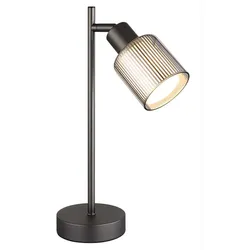 Tischleuchte Beistellleuchte Nachttischlampe E14 Glas chrom schwarz verstellbar