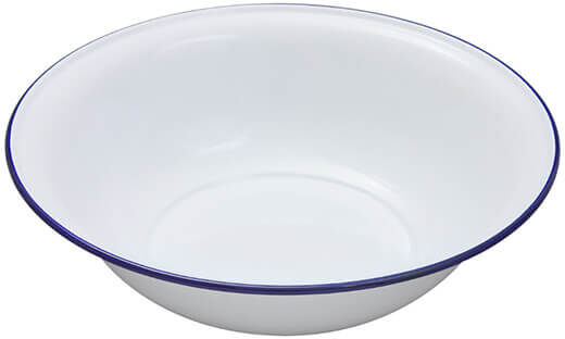 Falcon Enamel 36cm White With Cobalt Blue Rim Wash Basin