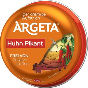 Argeta Wurstkonserve cremiger Aufstrich Huhn Pikant, glutenfrei, je 95 g