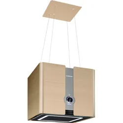 Futurelight Smart Inselabzugshaube Umluft 413m3/h LED Edelstahl Gold
