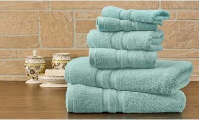 Bibb Home 6 Piece Egyptian Cotton Towel Set
