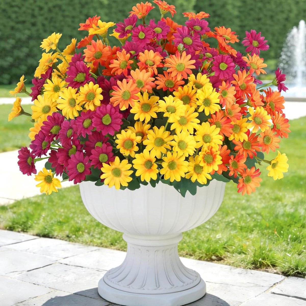 Kunstbloemen Herfst Boeket Geel Oranje - 6 Bundels - 32 cm