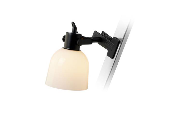 Glow Klemlamp Zwart/Opaal - Halo Design - Slaapkamer - Metaal